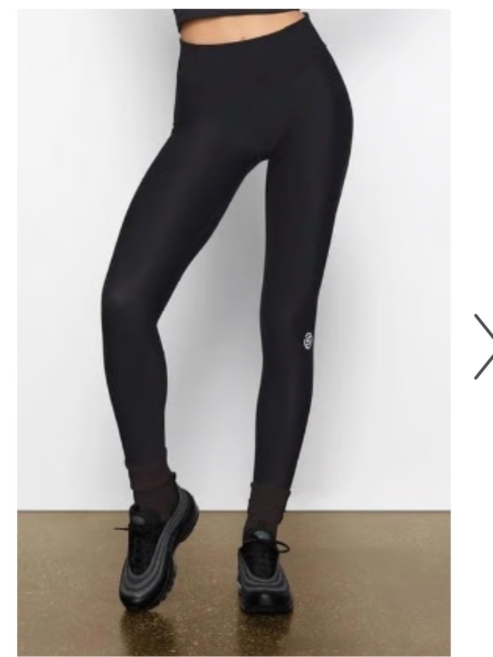SKIMS Black High-Waist Performance Leggings with Logo. With stirrups